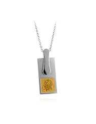 Stainless Steel Floral Silhouette Pendant Necklace
