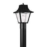 Sea Gull Lighting 8275-32 Single-Light Outdoor Post Lantern Top with Black, Clear Beveled Acrylic Panels