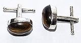 Gift for Him - Sterling Silver Cufflinks Pair Tiger's eye Gemstone Men Gift Sets Indian Style (cflng140)