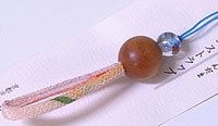 【匂袋携帯電話に】白檀玉（びゃくだんだま）携帯ストラップ