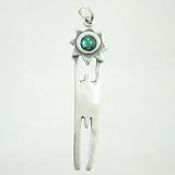 Sterling Silver Sun Spirit Pendant with Blue Glass, #9025