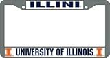 Illinois Fighting Illini Chrome License Plate Frame - SET OF 6 - Sports Merchandise