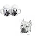 American Staffordshire Terrier Large Salt and Pepper Shakers, Porcelain by Rosalinde (4')