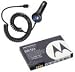 Bargaincell - Motorola Razr Razor V3, V3c, V3m, V3i, V3t, V3e Accessory Bundle Kit - OEM Original Vehicle Power Car Charger with Ic Chip Syn0847 + Original OEM Lithium Ion Battery Br50 Snn5696b