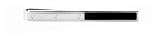 Rhodium plated and onyx tie slide