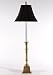 Traditional Classic Antiqued Brass Metal Buffet Candlestick Table Lamp