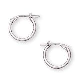 14K White Gold Hoop Pierced Earrings (Pair) for Children