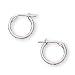 14K White Gold Hoop Pierced Earrings (Pair) for Children