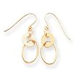 Dangle Earrings - 14kt Yellow Gold Circle & Oval