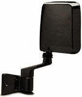 87-95 JEEP WRANGLER MIRROR LH (DRIVER SIDE) SUV, Black, Bolts on door, Half-door Type (1987 87 1988 88 1989 89 1990 90 1991 91 1992 92 1993 93 1994 94 1995 95) JP12L 55027207