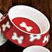   - Bone China Dog Bowl - Red & White Bones