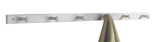 InterDesign 6 Peg Wood Rack - White Image InterDesign 6 Peg Wood Rack - White