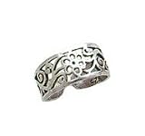 Toe Ring - Sterling Silver Antiqued Floral Toe Ring