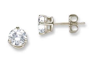 1/4 Carat Diamond Platinum 3 Prong Stud Earrings
