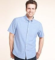 XXXL Blue Harbour Pure Cotton Striped Oxford Shirt