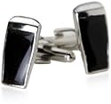 Novelty Cufflinks of Guinness Beer Pint Glass in Rhodium Silver Setting with Presentation Box