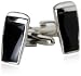 Novelty Cufflinks of Guinness Beer Pint Glass in Rhodium Silver Setting with Presentation Box