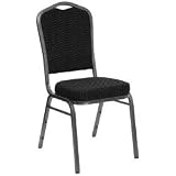 Black Crown Back HERCULES™ Banquet Chair with Silvervein Frame and 2.5'' Thick Seat [FD-C01-SILVERVEIN-S076-GG]