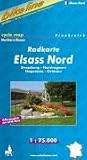 Cycline Radkarten, Elsass Nord: Strassburg - Nordvogesen. Haguenau - Ortenau. GPS-tauglich mit UTM-Netz - 
