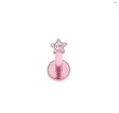 Pink Titanium Anodized Star Labret with Clear CZ - 8mm in Length - 16g - Sold as a Pair