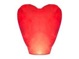 Heart Shaped Chinese Sky Lanterns - Ideal for Weddings and Anniversaries