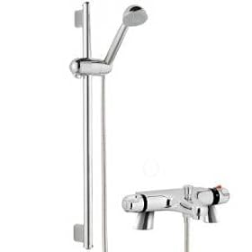 Thermostatic Bath Shower Mixer With Modern Slider Rail Kit