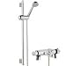 Thermostatic Bath Shower Mixer With Modern Slider Rail Kit