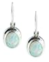Morningflower Oval White Opal Earrings