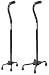 Bariatric Quad Canes - Black, 6' x 8 footprint -500 lb. weight capacity. -All steel construction. -Double-plated base with extremely-strong welds. -Solid brass, push button adjustment for extra stability. -Handle height-adjusts in one-inch increments from 29' to 38'. -Secured with a locking ring for a Product photo may not exactly match the product offered for sale. Please refer to the product description.