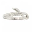 1/4 Carat 3 Stone Diamond 10K White Gold Ribbon Ring
