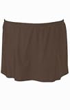 Brown Solid Skirted Plus Size Bottom - Women's Swimsuit Plus Size Swimsuits