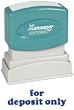 Xstamper One-Color Title Message Stamp, For Deposit Only, Pre-Inked/Re-Inkable, Blue (1333)