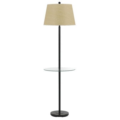 Dark Bronze Finish Floor Lamp with Glass Tray Table On Sale