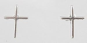 Tiny and Dainty Cross Post Earrings in Sterling Silver, #2523