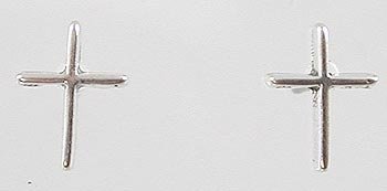 Tiny Silver Cross Post Earrings, #2523