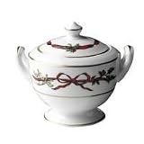 Royal Worcester Holly Ribbons Covered Sugar