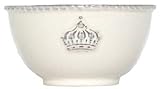 Majolica Ceramic Pottery Crown Cereal Bowl White 5.5" D Set / 2