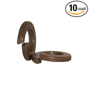 Silicon Bronze Helical Spring Split Lock Washer #8 .167" ID x .334" OD x .04" T (Pack of 10)