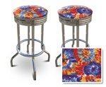 2 Tie Dye Fabric Specialty / Custom Barstools Set