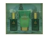 Aspen by Coty for Men 3 Piece Set Includes: 1.0 oz Cologne Spray + 1.0 oz After Shave Pour + 4.0 oz Hair & Body Wash in a Country wood organizer