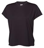 WickID Ladies V-Neck Cap Sleeve Wicking Shirt. W2021 - Large - Black