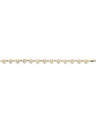 14K Yellow-Gold Cross Heart Bracelet by US Gems
