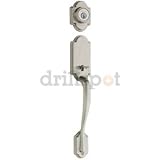 Kwikset 98001-094 Signatures Arlington SmartKey Handle set with Lido Interior Lever, Satin Nickel