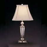Waterford Spire Table Lamp - Fine Cut Crystal, Silver, and Silk Shade