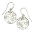 .925 Silver & Mother of Pearl Leaf Earrings
