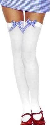 Opaque Thigh Hi with Gingham Bow - Fun with Dorothy Costumes