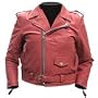 Girls Kids Basic Leather Motorcycle Jacket KJ742 Pink