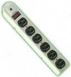 Multi-outlet & Power Strips: Coleman Cable 04621 6-Outlet Metal Power Strip with Surge Protection 15A 450 2 Pack