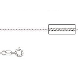 Platinum 18 Inch X .7 mm Curb Chain Necklace - O Ring Clasp