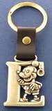 Mickey Mouse Letter E Brass Key Chain